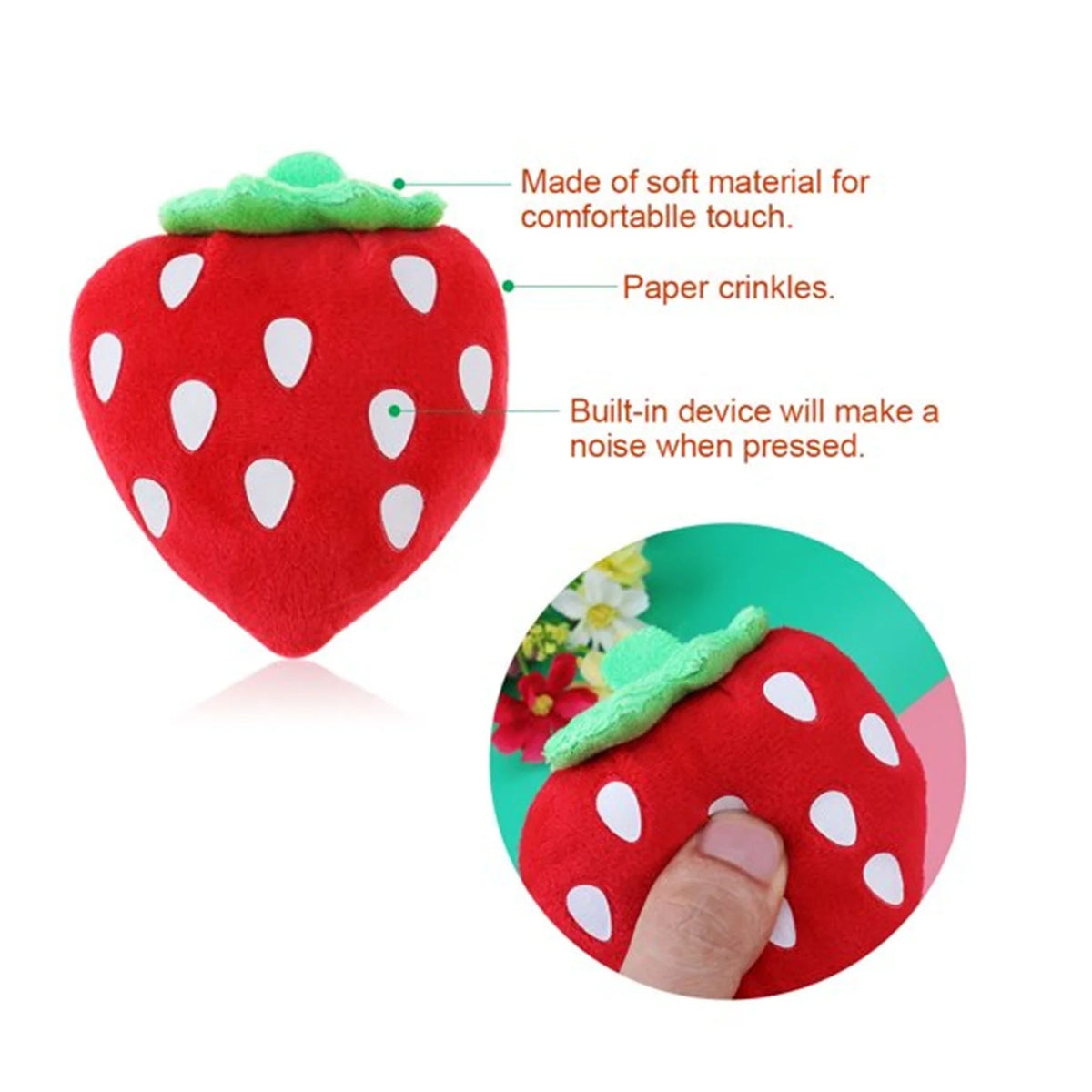 5 Pack Dog Squeaky Toys Plush Fruits Snacks and Vegetables Dog Toys I879145