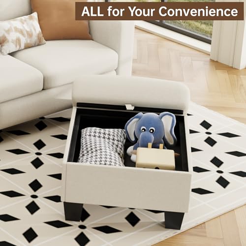 78'' 3 Seater L-Shaped Sectional Sofa with Storage Ottoman V209