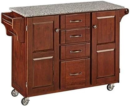 Granite Top Kitchen Cart in Cherry Y962490
