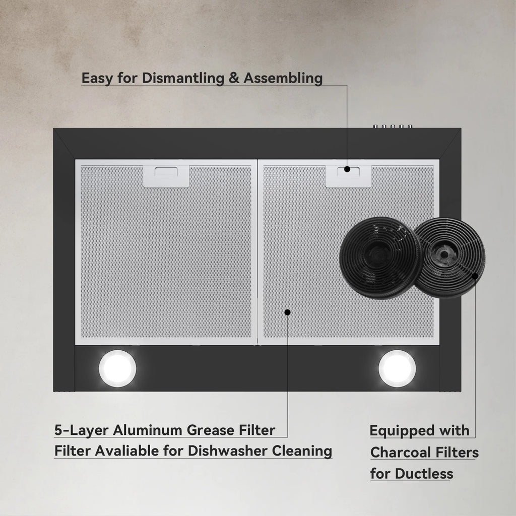 30 inch Wall Mount Range Hood with Charcoal Filter H7785