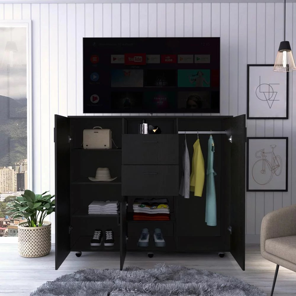 Black Double Door Cabinet Dresser T50209