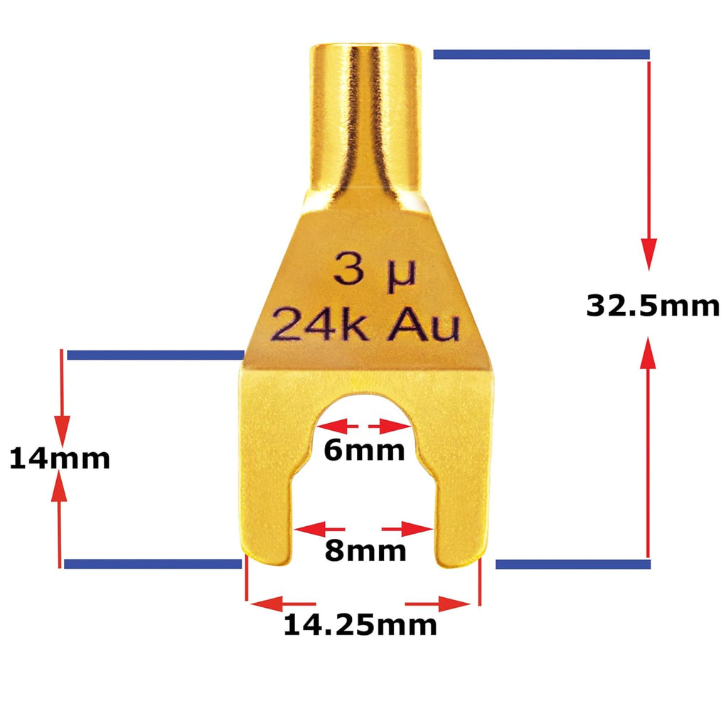 Canare 4S11 Star-Quad Speaker Cable Pair with Gold Spade Connectors Pack of 2 K14888