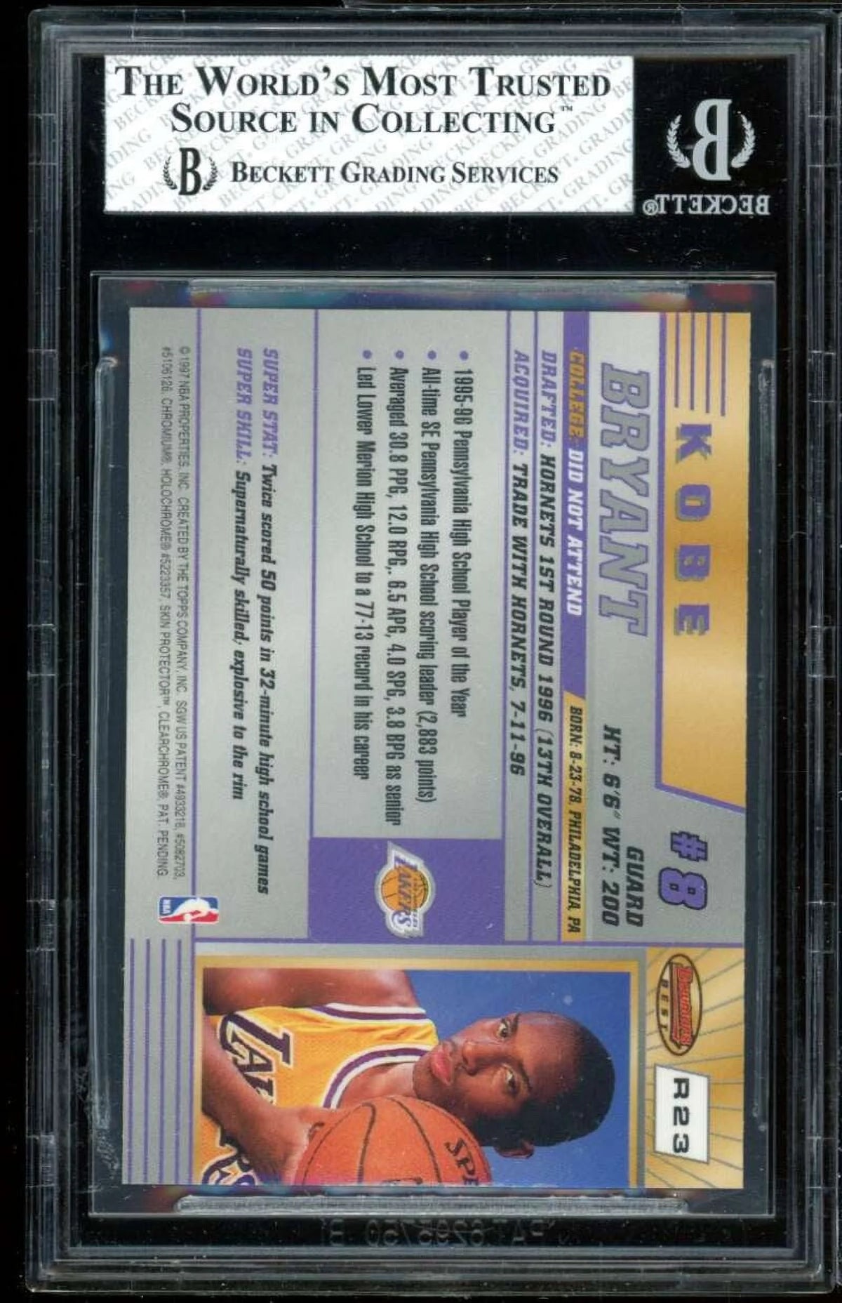 1996-97 Bowman's Best #r23 BGS 8 Rookie Card K10887