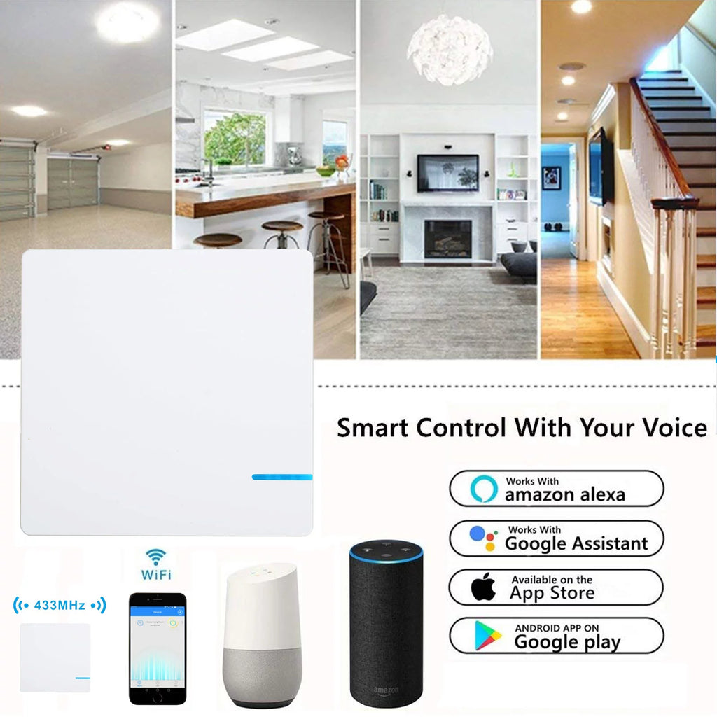 Smart Light Switch WiFi Wall Wireless 2x 1-gang Switch + 2x WIFI Receiver O21445