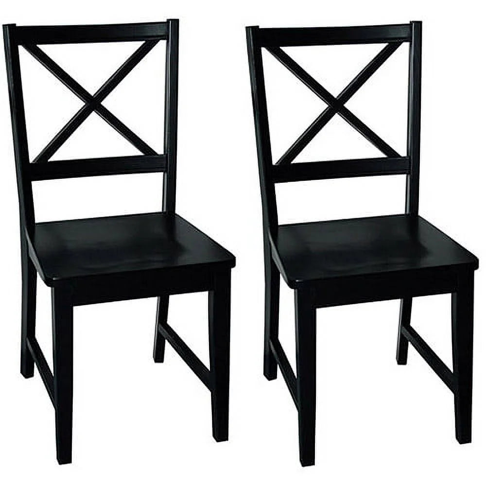 Black Cross-Back Chair, Set of 2 M314