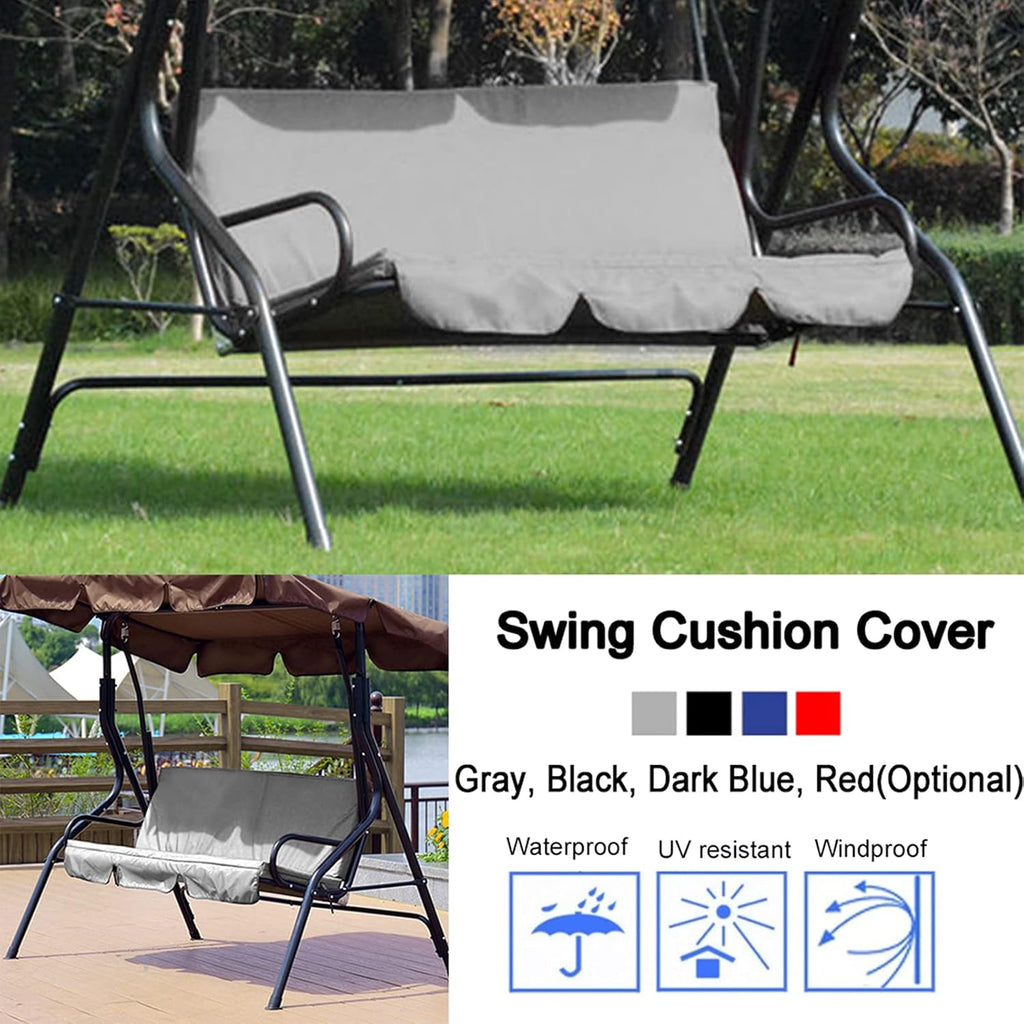 3 Seats Outdoor Canopy Swing Glider with Cushion Cover (Grey) U166