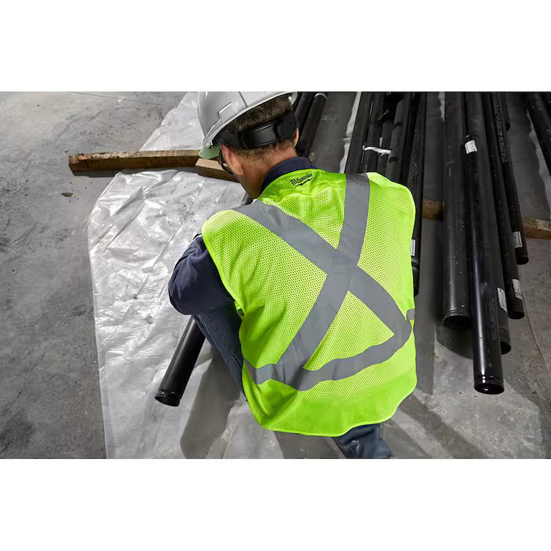 Yellow Class 2 High Visibility Safety Vest with 10 Pockets 12-Pack X239414