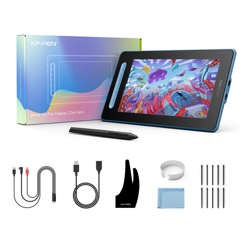 Blue Graphics Tablet with Screen Drawing Tablet K59307
