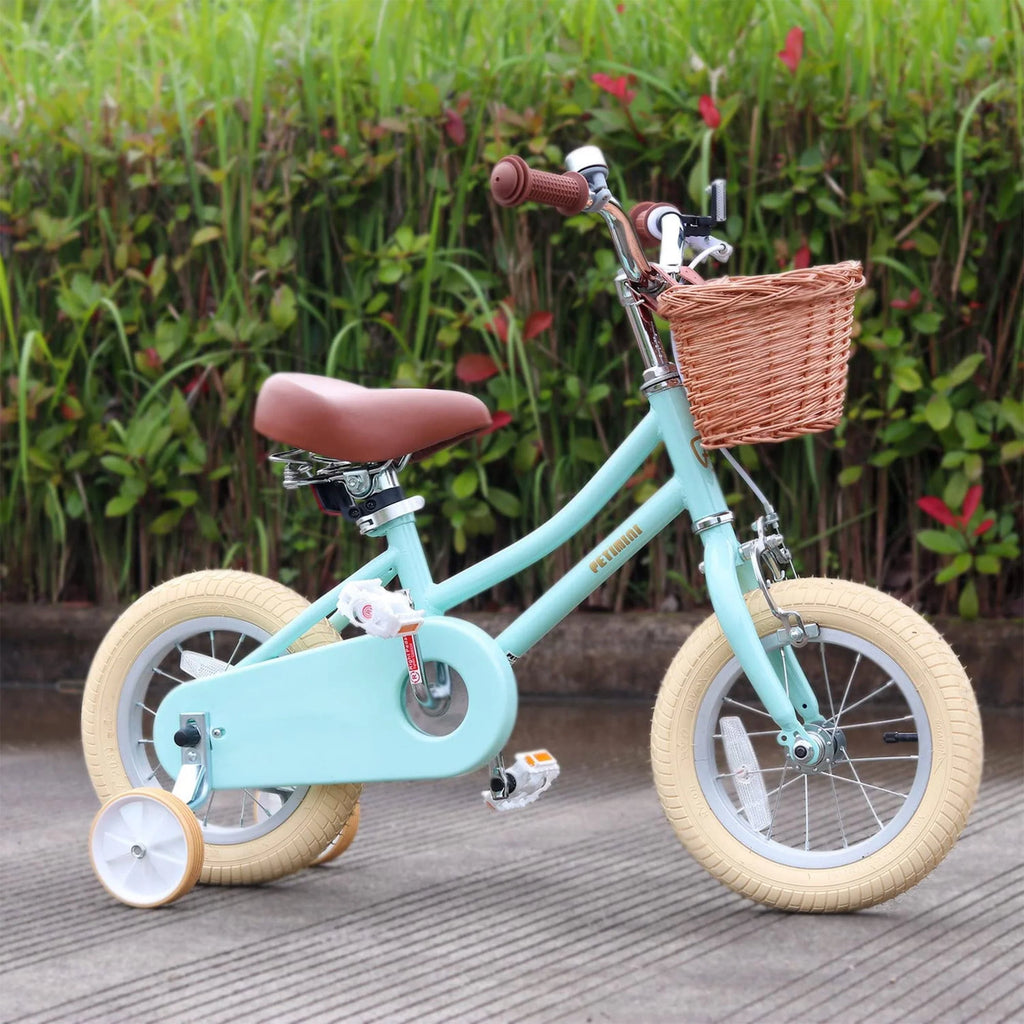 14 Inch Child Bicycle with Basket, Bell, and Training Wheels O423