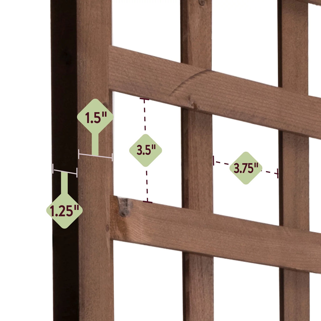 Walnut-Tone Square Lattice Trellis F1132