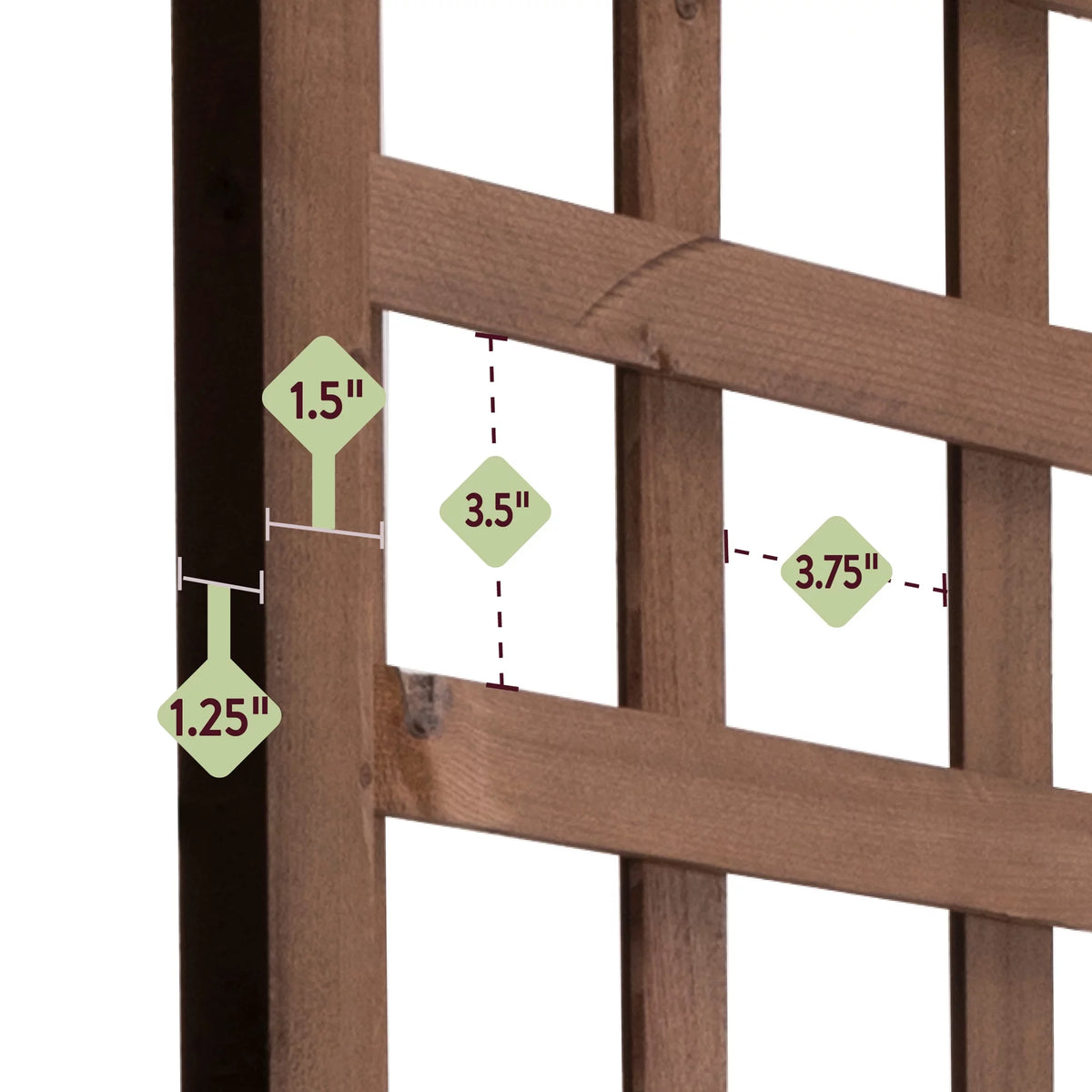 Walnut-Tone Square Lattice Trellis F1132