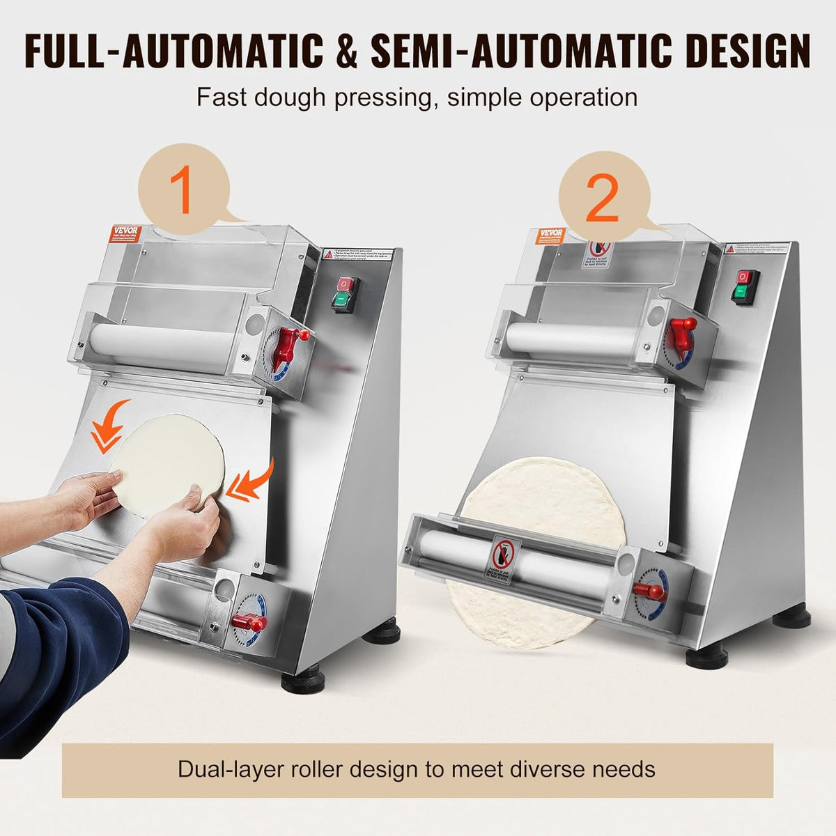 Stainless Steel Automatic Commercial Pizza Dough Roller Sheeter U6847