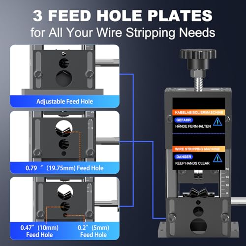 Manual Wire Stripping Machine, 0.06"-1.18" Wire Stripping Machine I194789