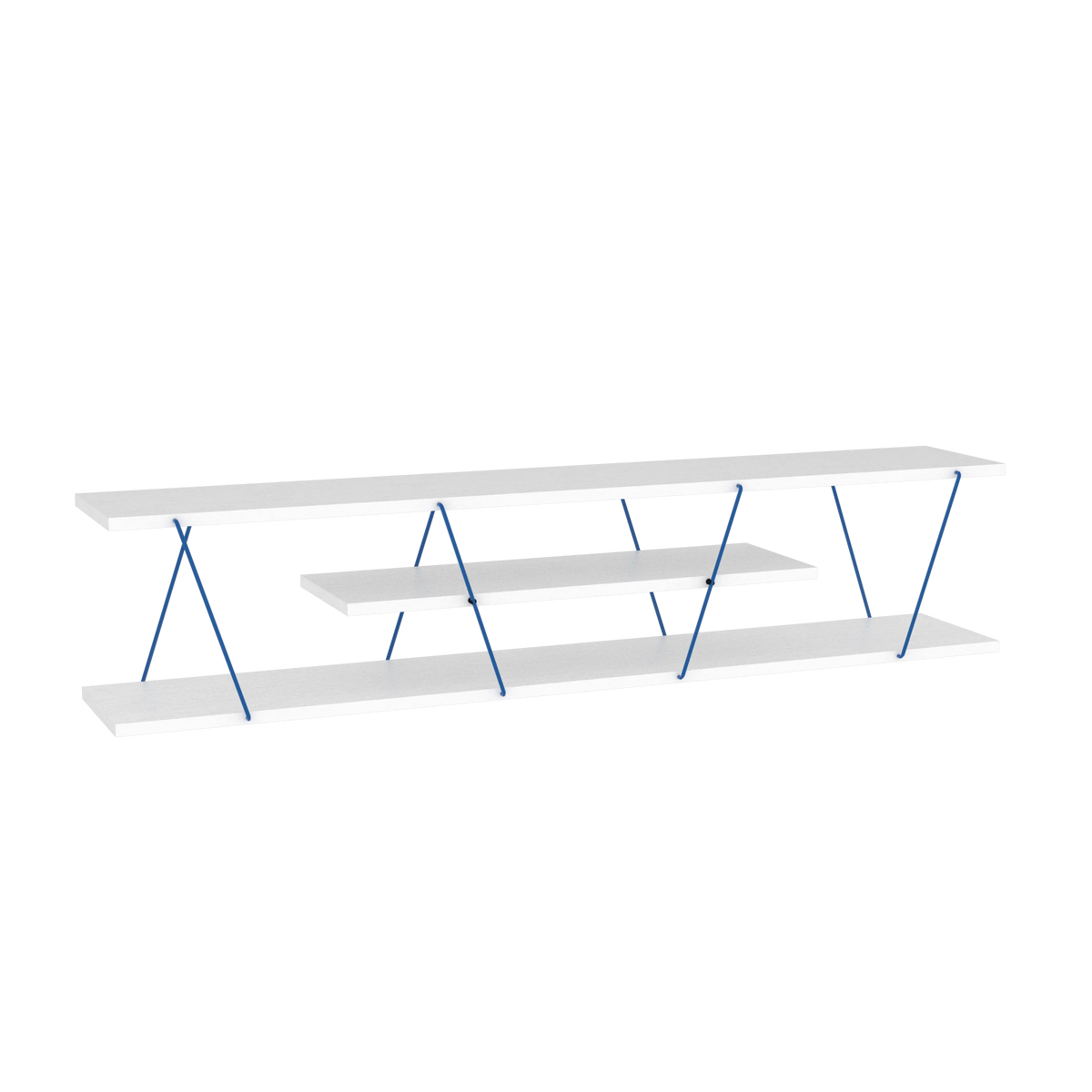 White Blue 4 Shelf 56 inch TV Stand O187