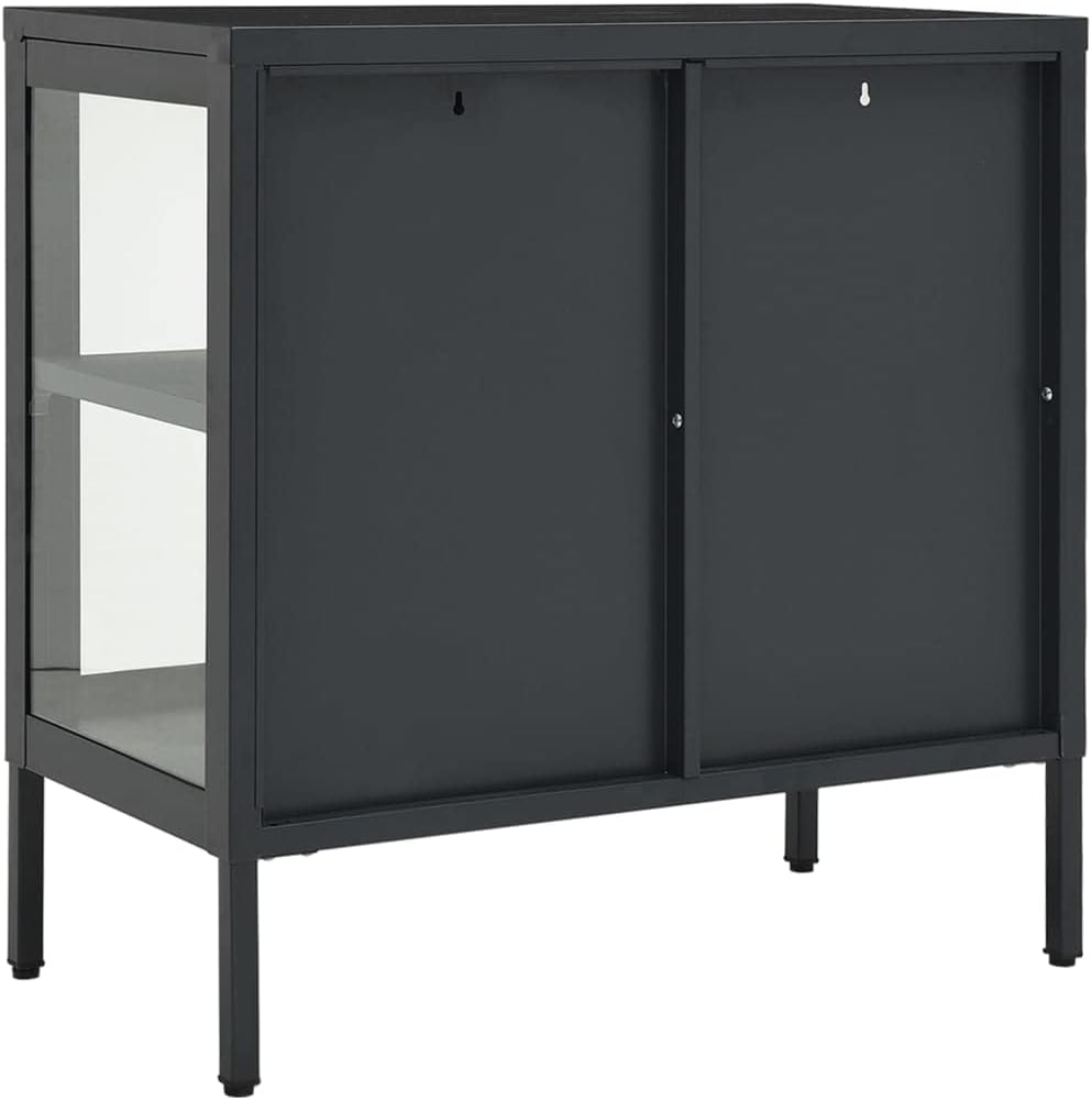 Anthracite Steel and Glass Sideboard C9655