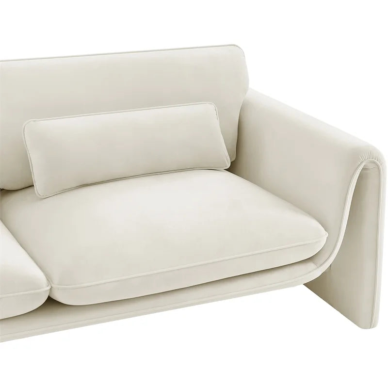 Cream Velvet Loveseat G17559