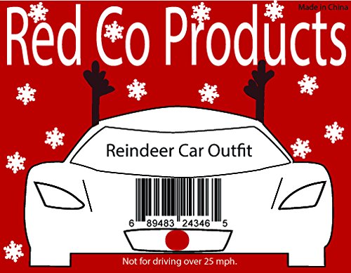 17” Reindeer Christmas Car Antlers with Jingle Bells & Nose J4485