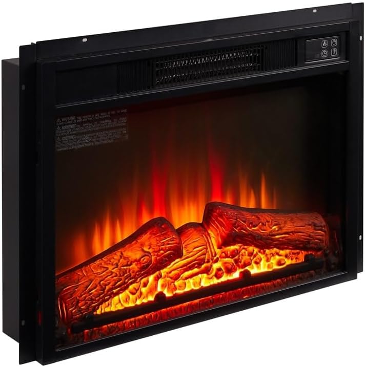 Black 23" Electric Fireplace Insert D2056