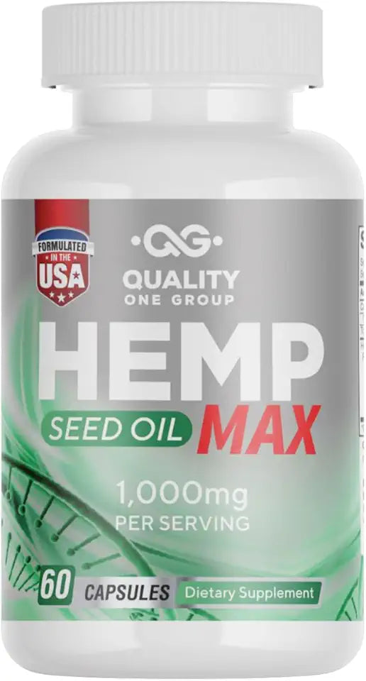 Hemp Seed Oil Capsules 1000mg Triple Omega 3 6 9 60 Vegan Capsules H11813