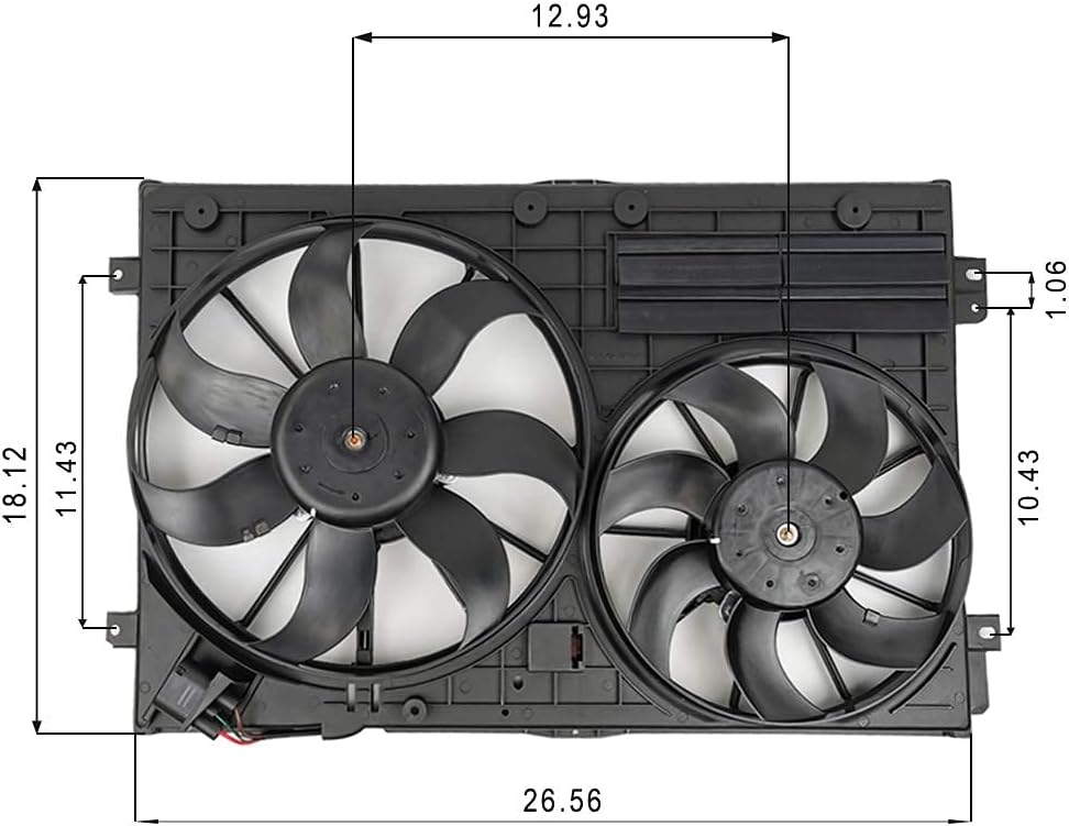 Dual Radiator & Condenser Cooling Fan Assembly for Volkswagen Jetta 2.0L VW Tiguan Audi A3 TT U239468