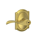 Satin Brass Keyed Entry Door Lever Set K649210