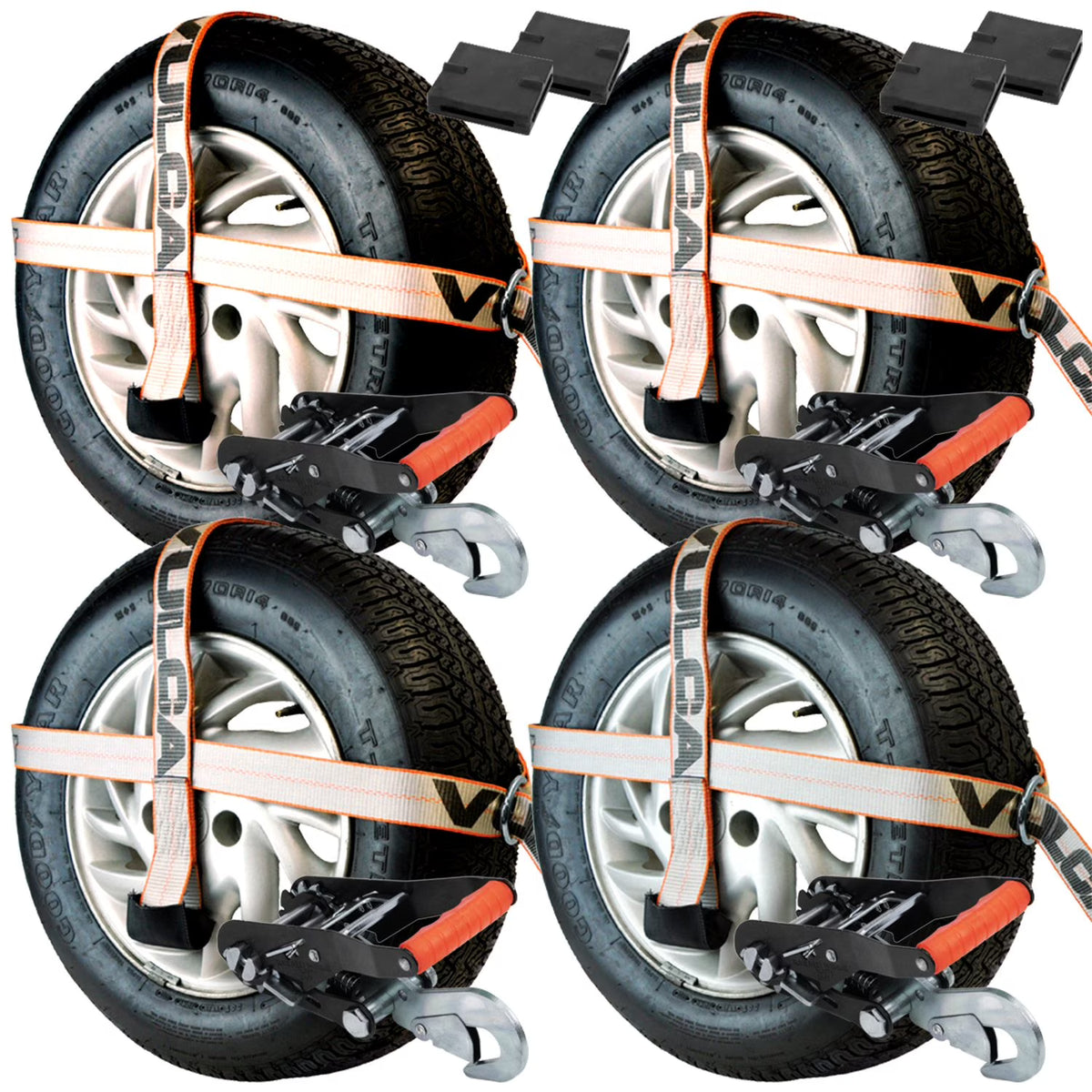 4 Pack Car Tie Downs with Snap Hook D4601