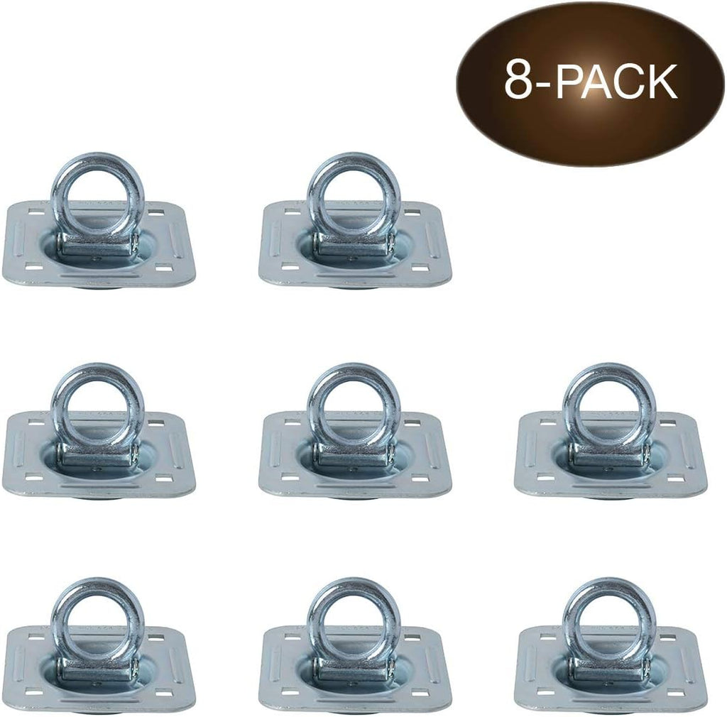 8 Pack Heavy Duty Steel D-Ring Tie-Down Anchors Y2036