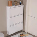 Gray Wall Mounted Shoe Cabinet with Flip Drawers I9106