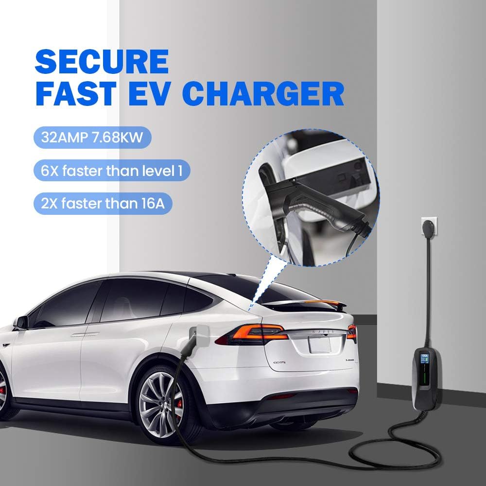 Level 2 32 Amp Portable EV Charger with 25ft Cable V3299