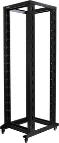 42U 4-Post Open Frame Server Network Rack with Casters Black F5448