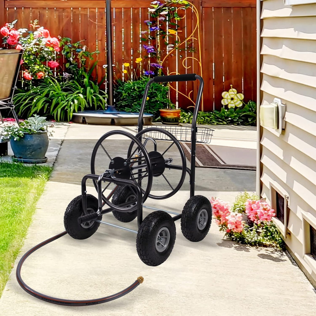 Garden Hose Reel Cart with 4 Wheels, 250-Feet Capacity G913139