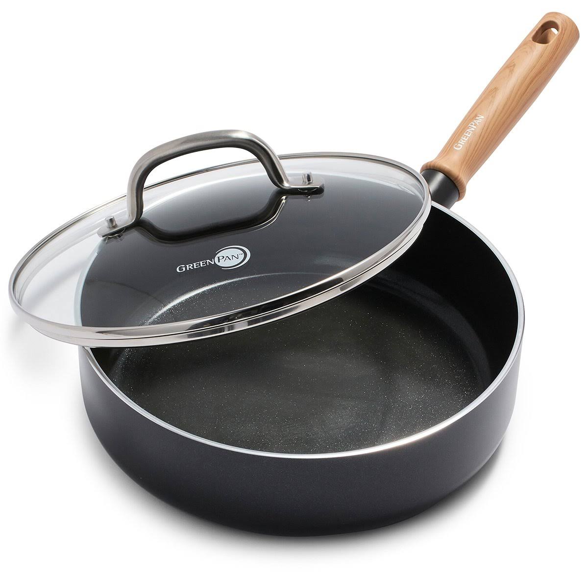 Ceramic Nonstick Saute Pan with Lid 3qt Black N355667