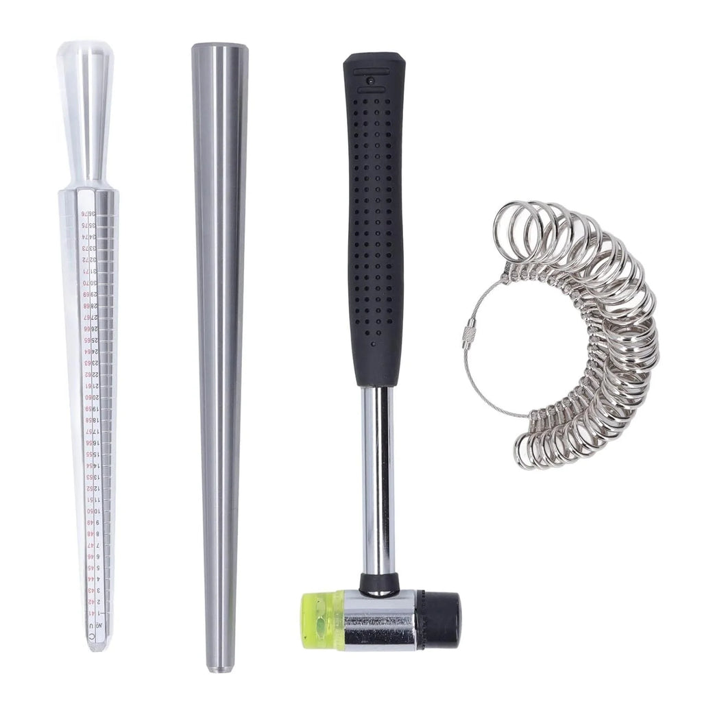 Ring Mandrel Sizer Aluminum Measuring Gauge Jewelry Making Tools K401