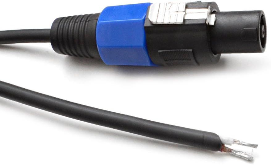 25-Feet Raw Wire to Speakon Speaker Cable, 16 Guage, Pack of 2 S407838