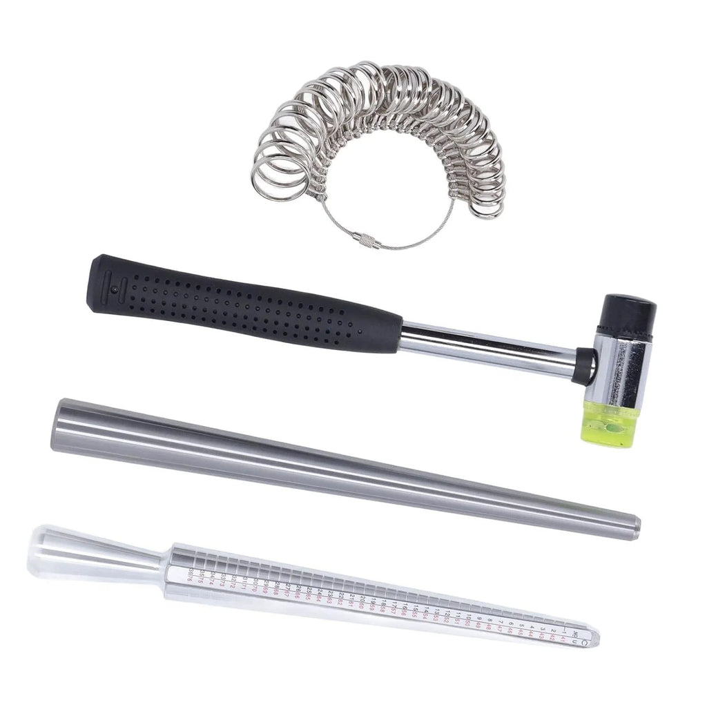 Ring Mandrel Sizer Aluminum Measuring Gauge Jewelry Making Tools K401