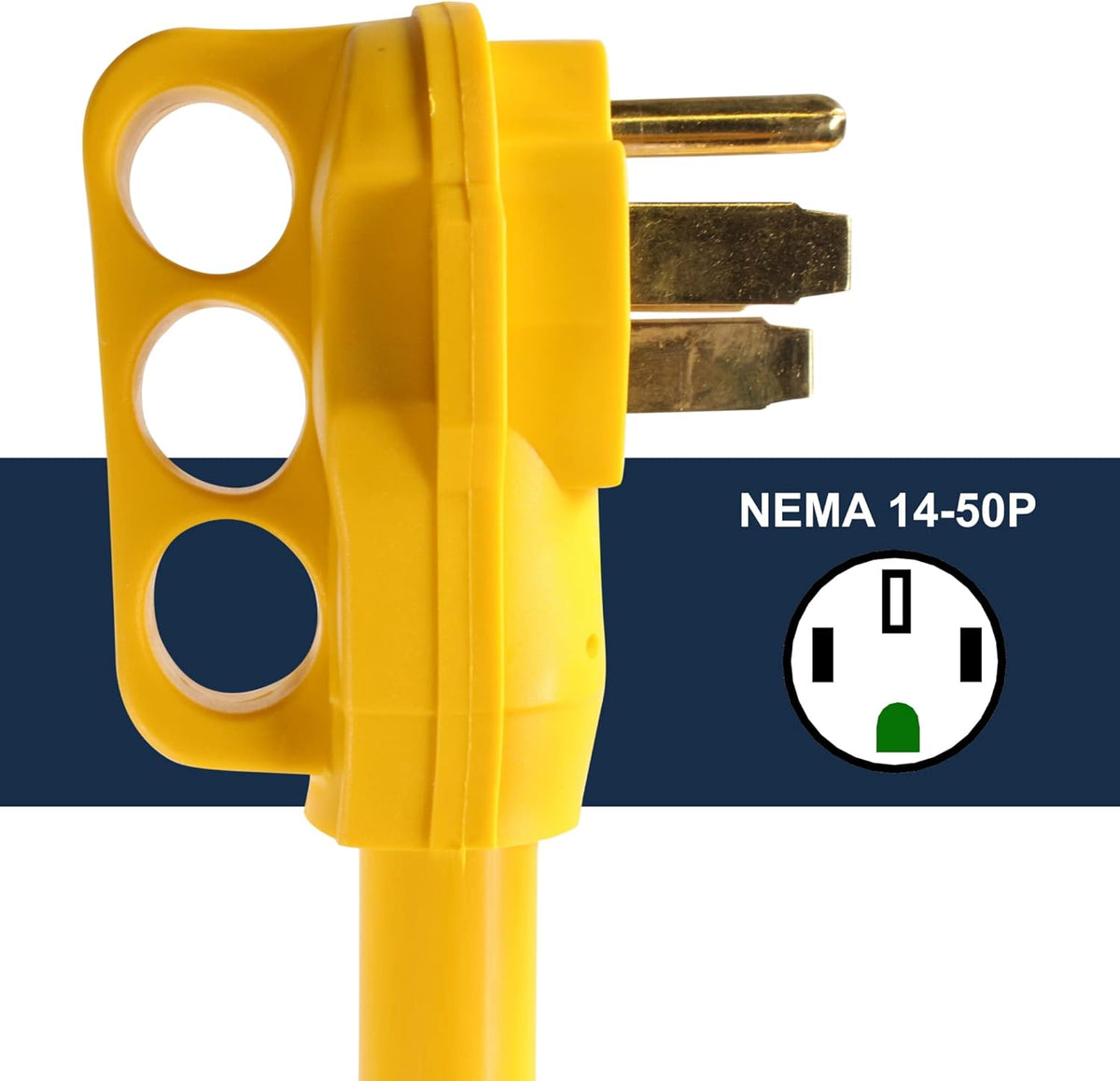 50A RV Power Extension Cord, Safety Yellow, 15 Feet K922339