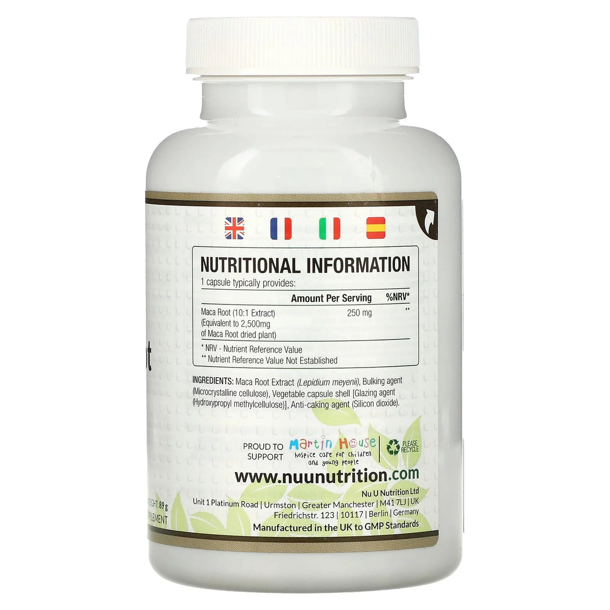 Maca Root 2,500 mg 180 Vegan Capsules G9353