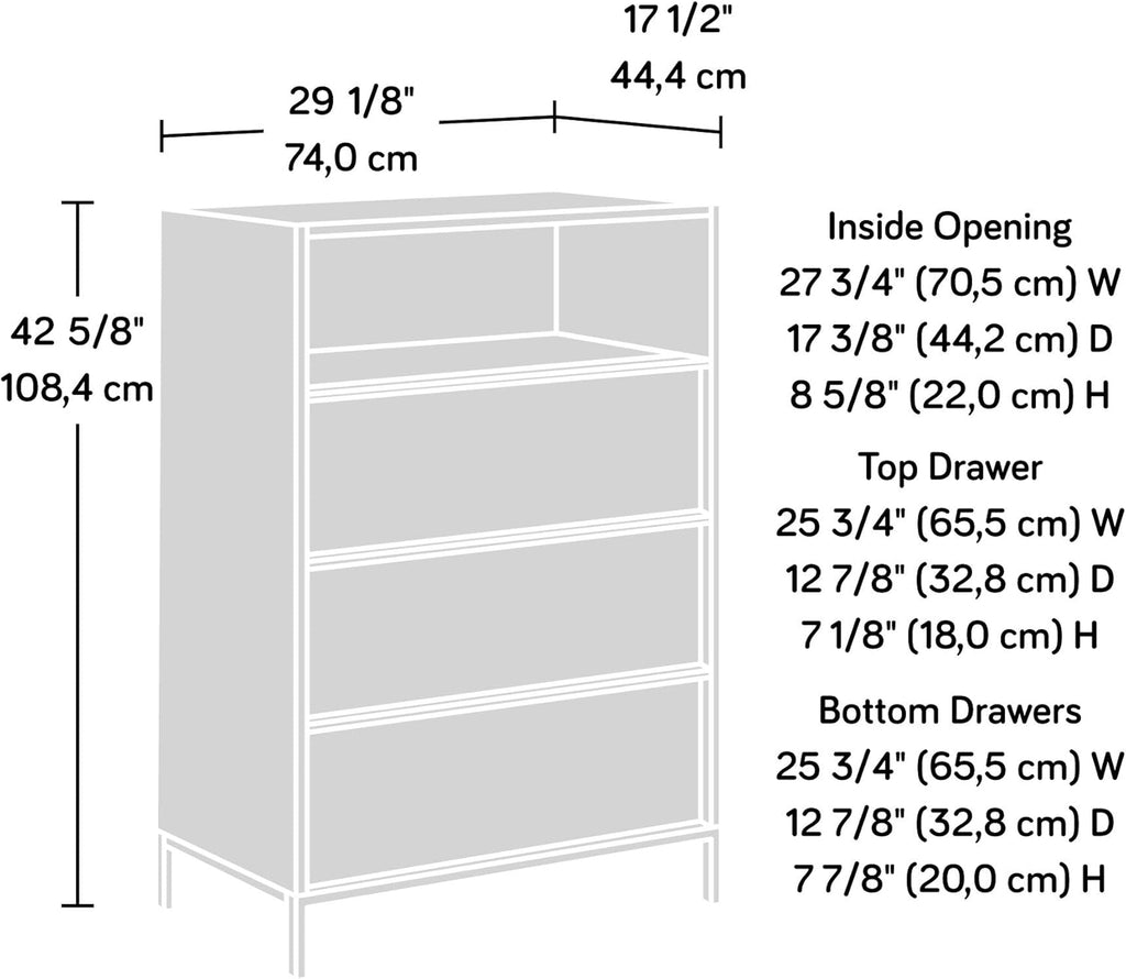 Black 3-Drawer Chest P1393