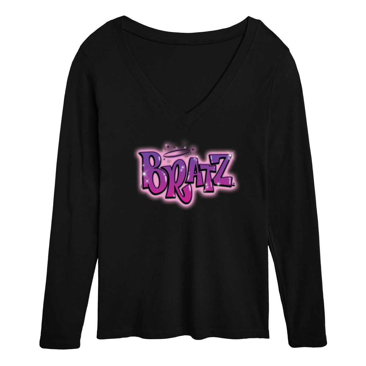 Women's Long Sleeve V-Neck Graphic T-Shirt B477704