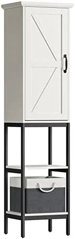Linen Cabinet with Basket and 5 Shelves B6804