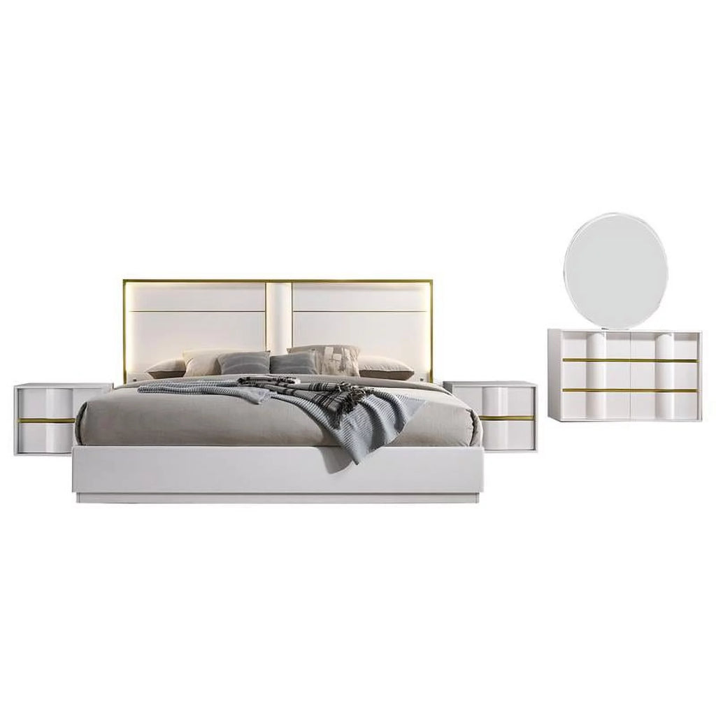 5-Piece Poplar Wood Queen Bedroom Set P642
