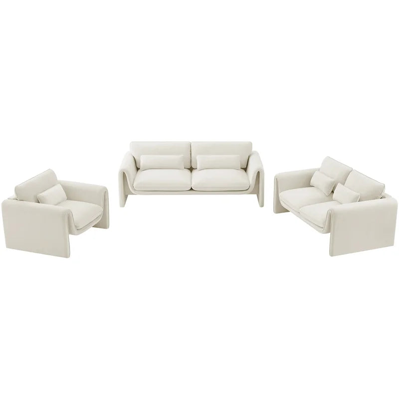 Cream Velvet Loveseat G17559