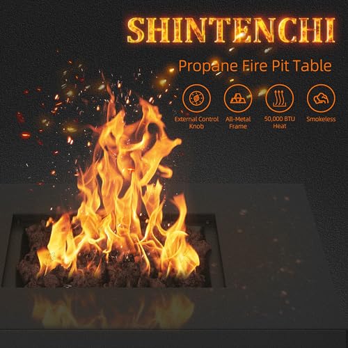 Black 28 Inch Steel Propane Fire Pit with Lid and Lava Rock X627478