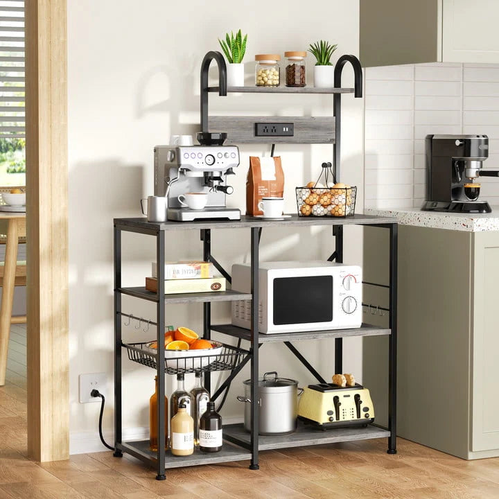 6 Tier Kitchen Bakers Rack with Power Outlet B433