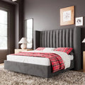 King Size Velvet Upholstered Bed Frame Y195746
