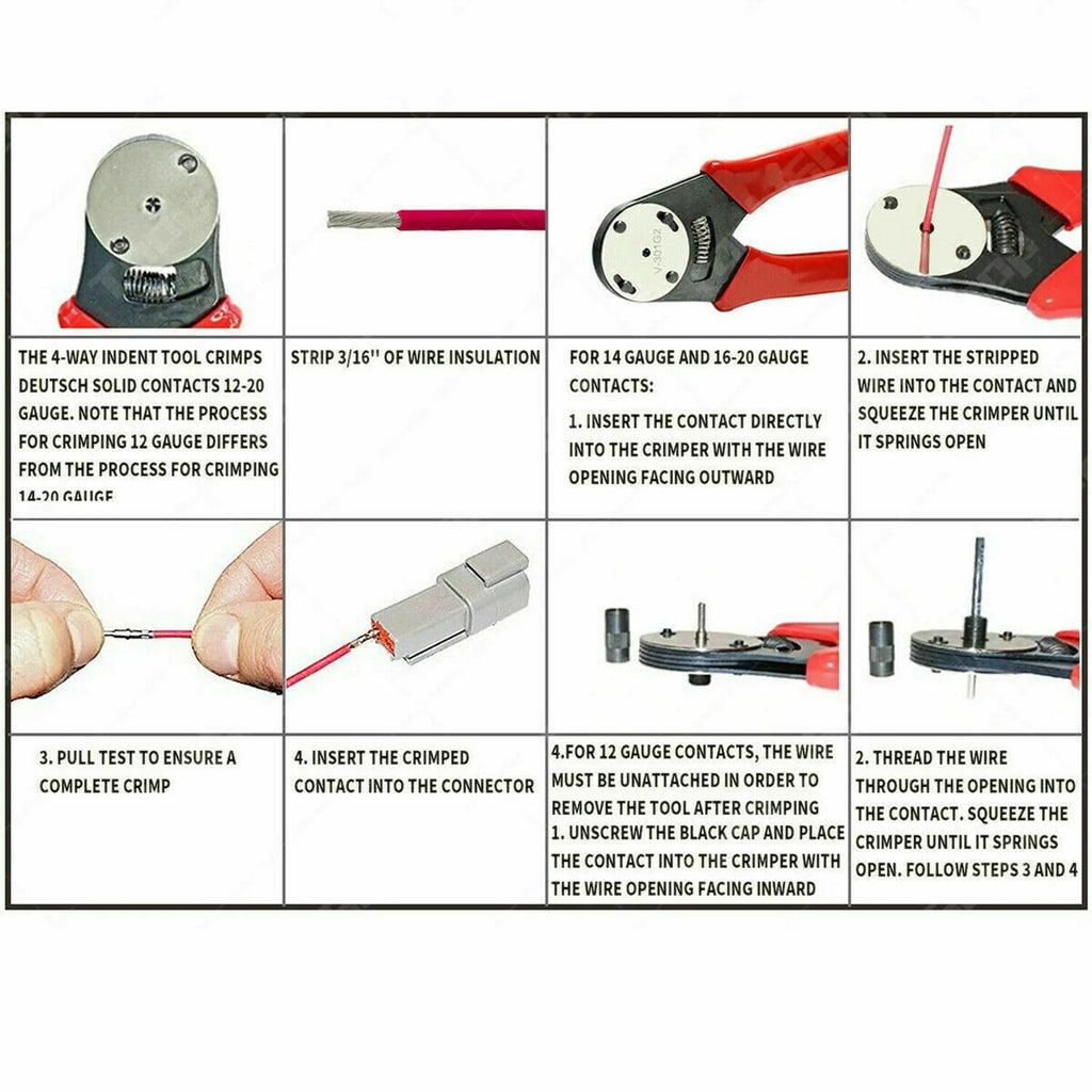 DT Connector Plug Kit, 2 3 4 6 8 Pin Automotive Electrical Connectors with Crimp Tool R830