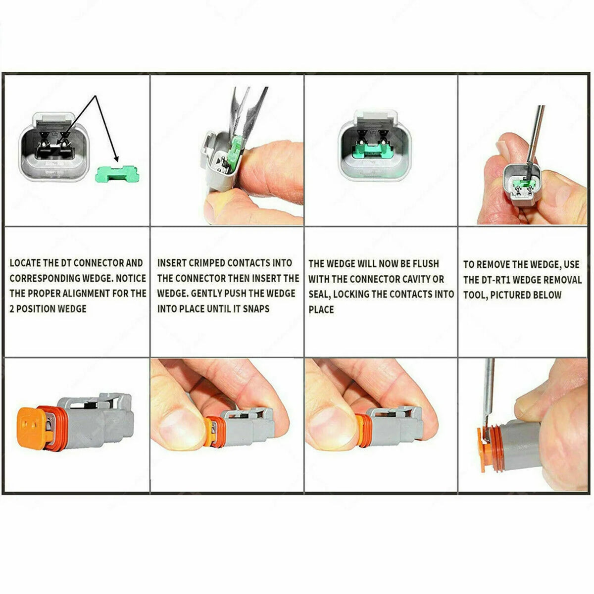 DT Connector Plug Kit, 2 3 4 6 8 Pin Automotive Electrical Connectors with Crimp Tool R830