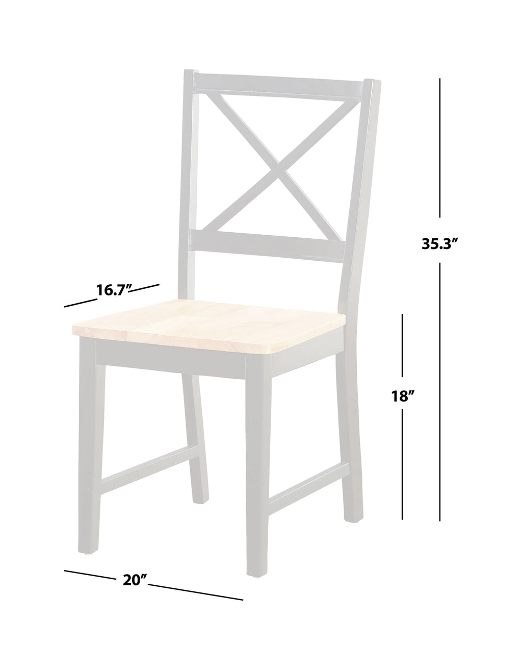 Black Cross-Back Chair, Set of 2 M314