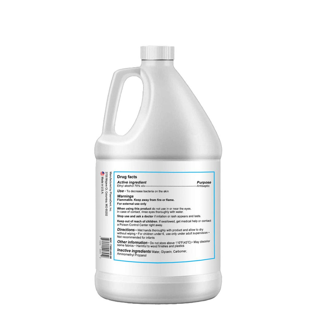 Hydra Pearl Hand Sanitizer Gel - 70% Alcohol - Unscented - 1 Gallon (128 oz) - 1-Pack Without Pump - Pack of 2 N7560