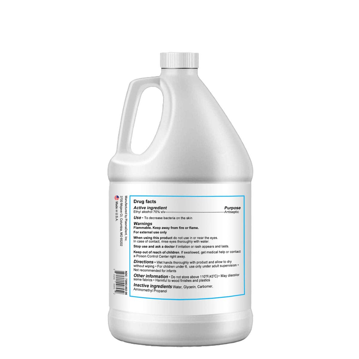 Hydra Pearl Hand Sanitizer Gel - 70% Alcohol - Unscented - 1 Gallon (128 oz) - 1-Pack Without Pump - Pack of 2 N7560